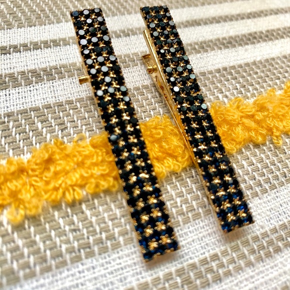 Blue Rhinestone Crystal Hair Clips - Picture 3 of 8